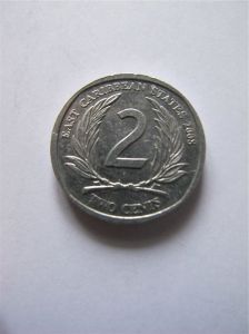 Восточно-Карибские штаты 2 цента 2008
