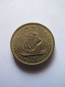 Монета Восточно-Карибские штаты 5 центов 1966