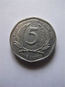 Восточно-Карибские штаты 5 центов 2004