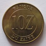 Монета Заир 10 заиров 1988