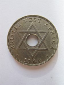 Монета Британская Западная Африка 1 пенни 1944
